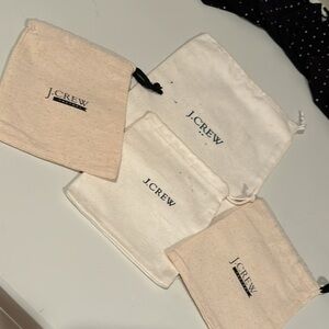 J.CREW ~ JEWELRY travel BAGS w/drawstring ~ 4 bags & bonus 7/black bags